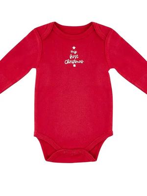 "My First Christmas" Longsleeve Snapshirt - 3-6 months