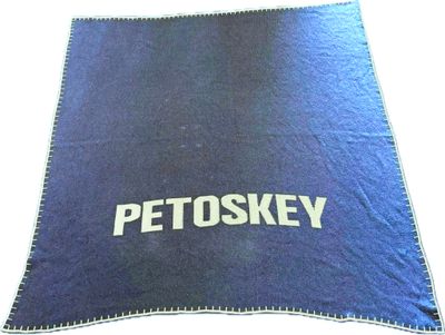 Knit Throw- Navy-Petoskey