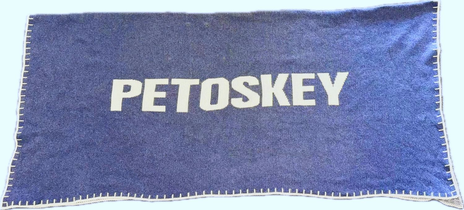 Knit Throw- Navy-Petoskey