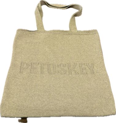 Embossed Knit Tote in Taupe-Petoskey