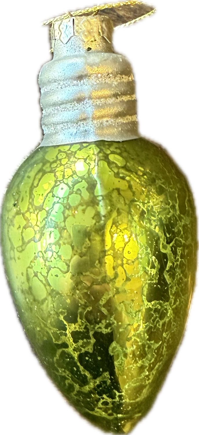 Green Glass Christmas Bulb Ornament