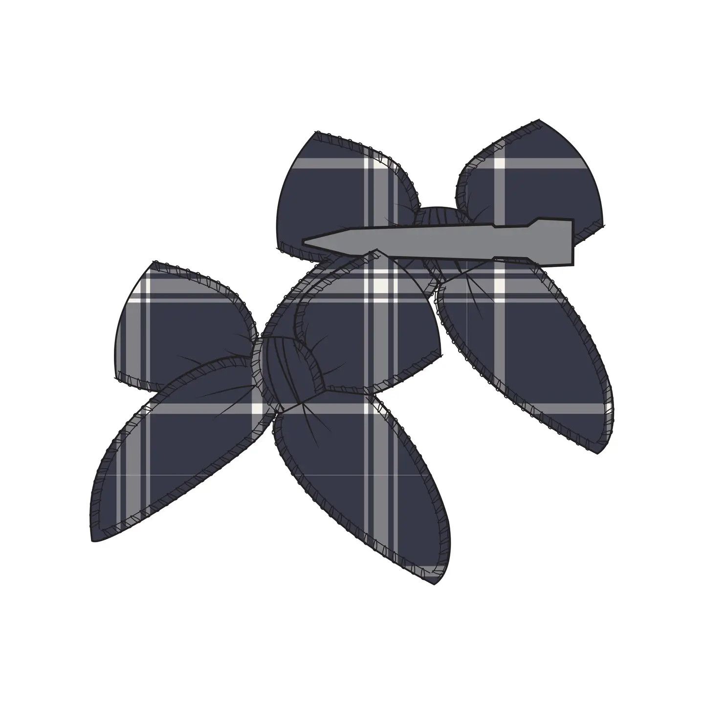 Colored Organics Flannel Hair Clip - Navy Plaid