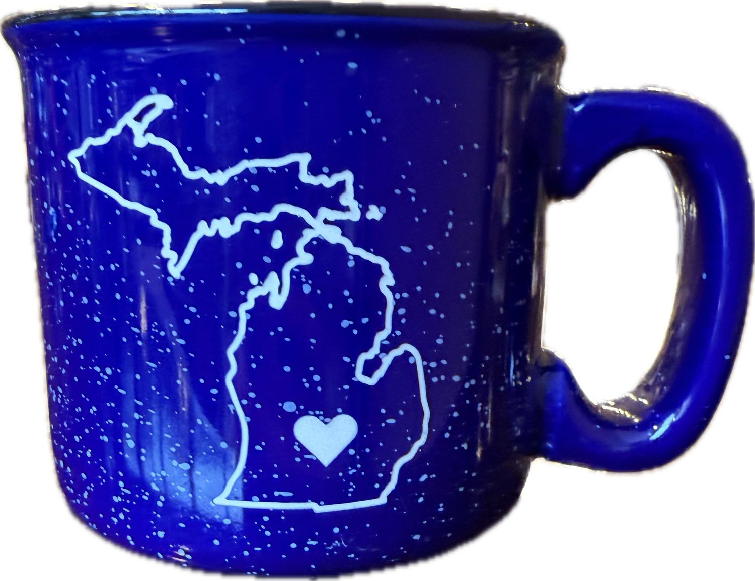 Cobalt Engraved Michigan W/ Heart Mug