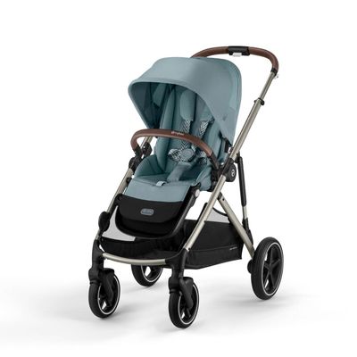 CYBEX Gold Gazelle S Stroller - Taupe Frame with Sky Blue Seat