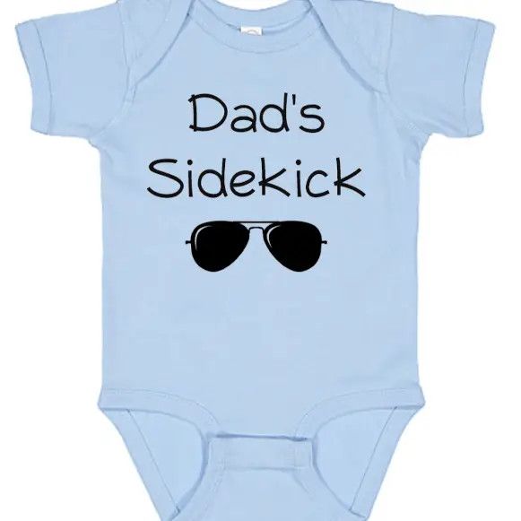 Dad's Sidekick Graphic Cotton Bodysuit (12M) - Blue