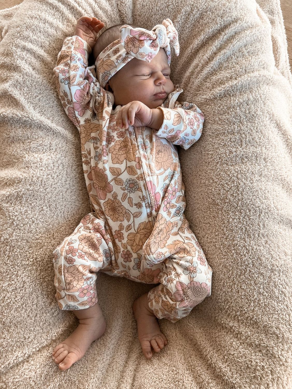 Luna + Luca Floral Jumpsuit + Bow - Floral  18-24m