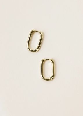 Gold Hoop - Large Rectangle - Earrings