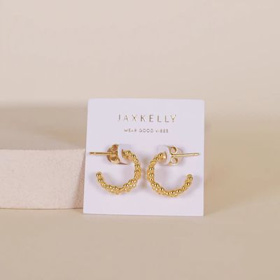 Petite Flower Hoop Earrings - 18k Gold Plated