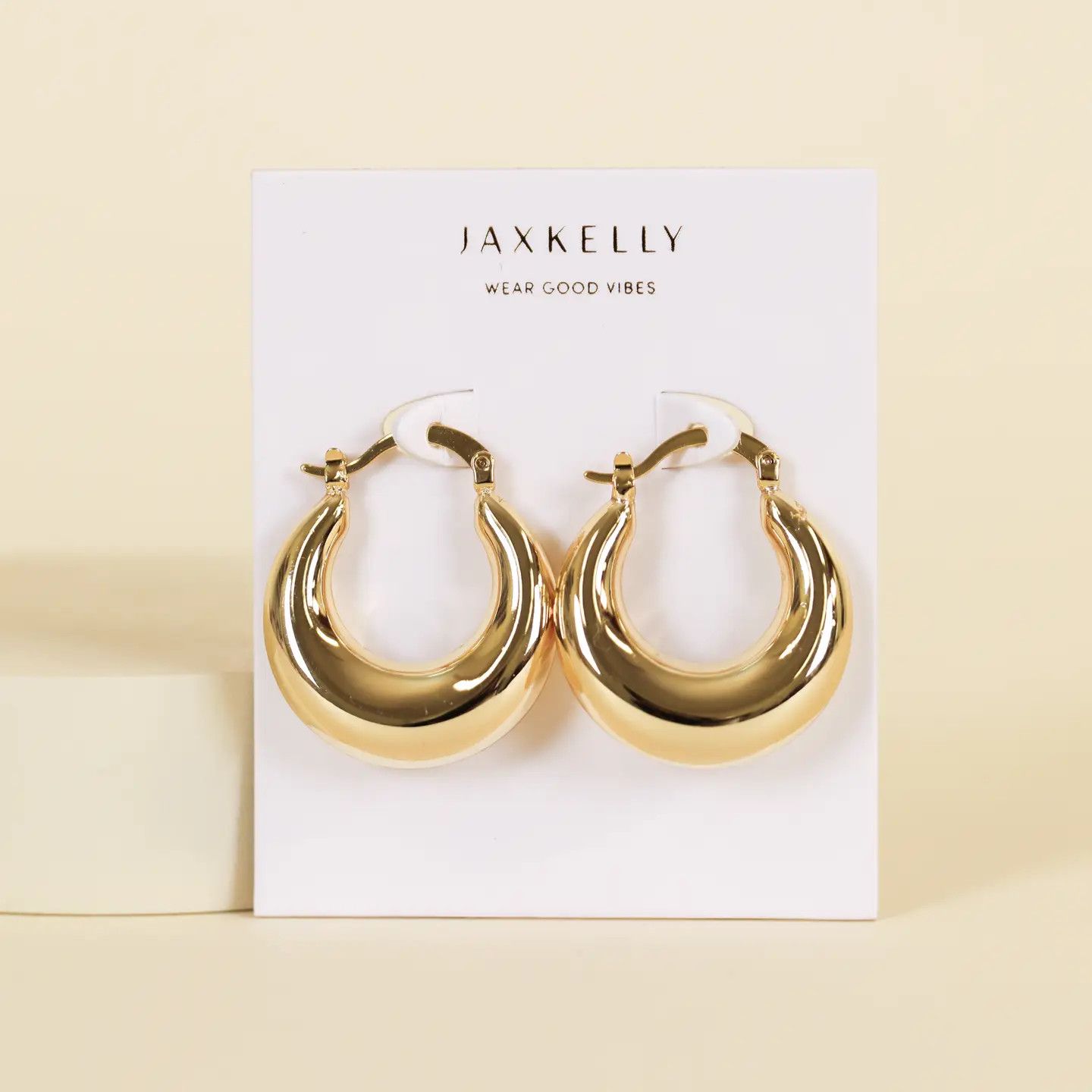 Gold Hoop - Sculptural Wide - Earrings