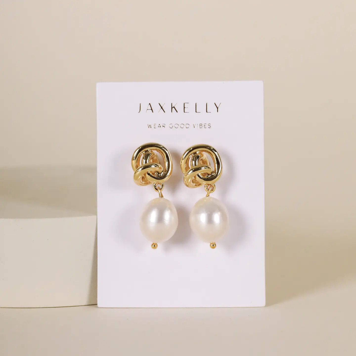 Pearl Knot - Gold Earrings