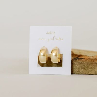 Gold Hoop - Wide - Gold Earrings