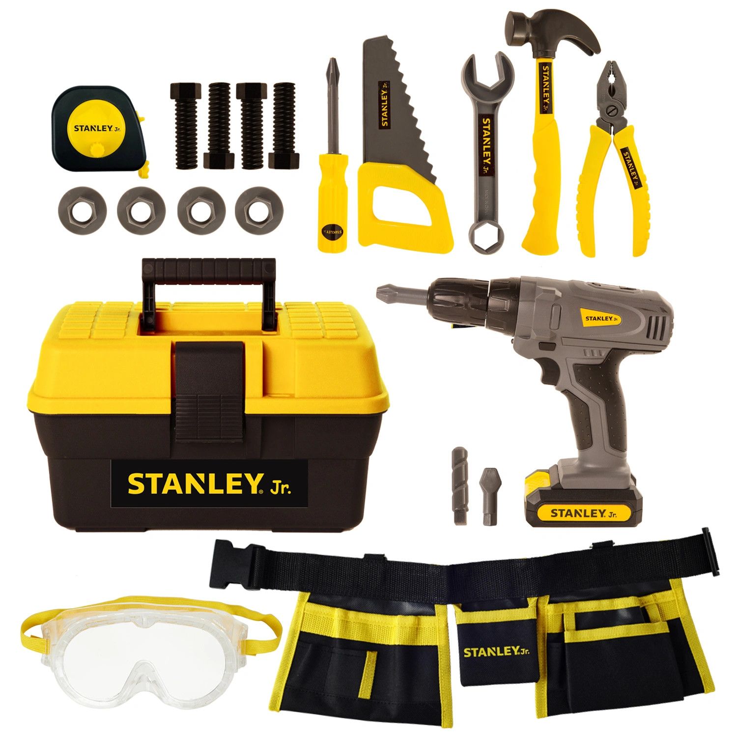 STANLEY Jr Mega Kids Toolbox and Toy Tool Set with Power Drill