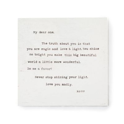 12"x12" Never Stop Shining (My Dear One) Art Poster