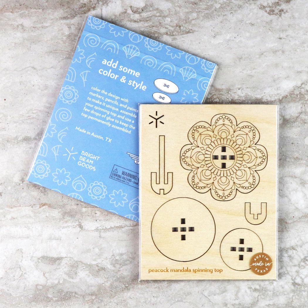 Mandala Large Spinning Top Kit - Peacock