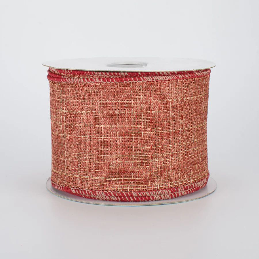 Burlap Ribbon in Georgia Clay Red