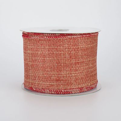 Burlap Ribbon in Georgia Clay Red