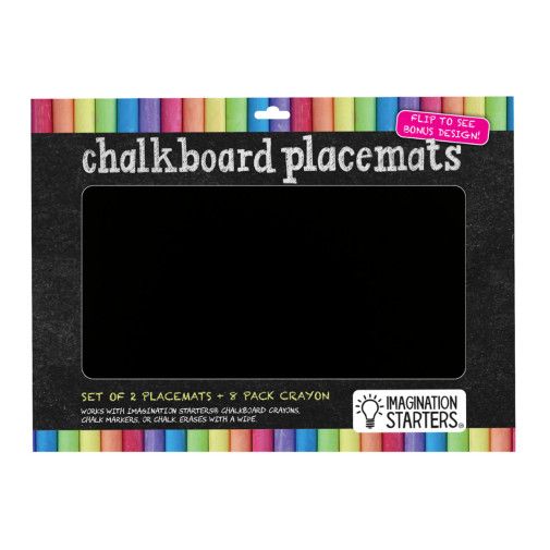 Imagination Starters Chalkboard Placemats Coloring Set (12"x17")  - Creative