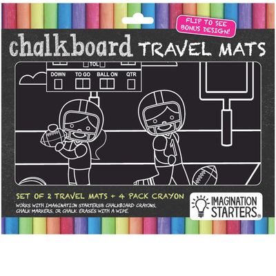 Imagination Starters Chalkboard Placemats Coloring Set (12"x17")  - Football