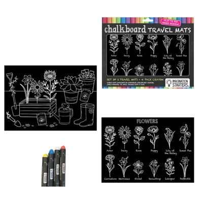 Imagination Starters Travel Mat Coloring Set - Flowers/Garden