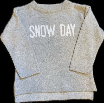 "Snow Day" Adult Sweater Gray/White - 