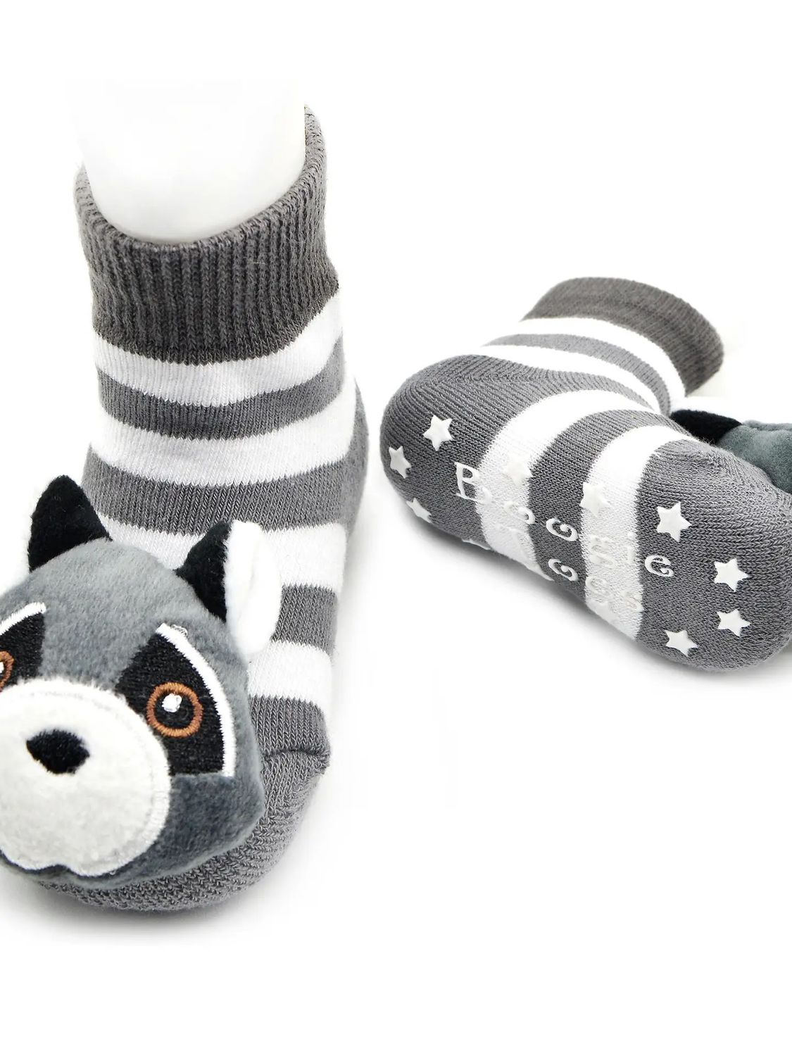 Clever Raccoon Boogie Toes Rattle Socks - , Size: 0-1Y