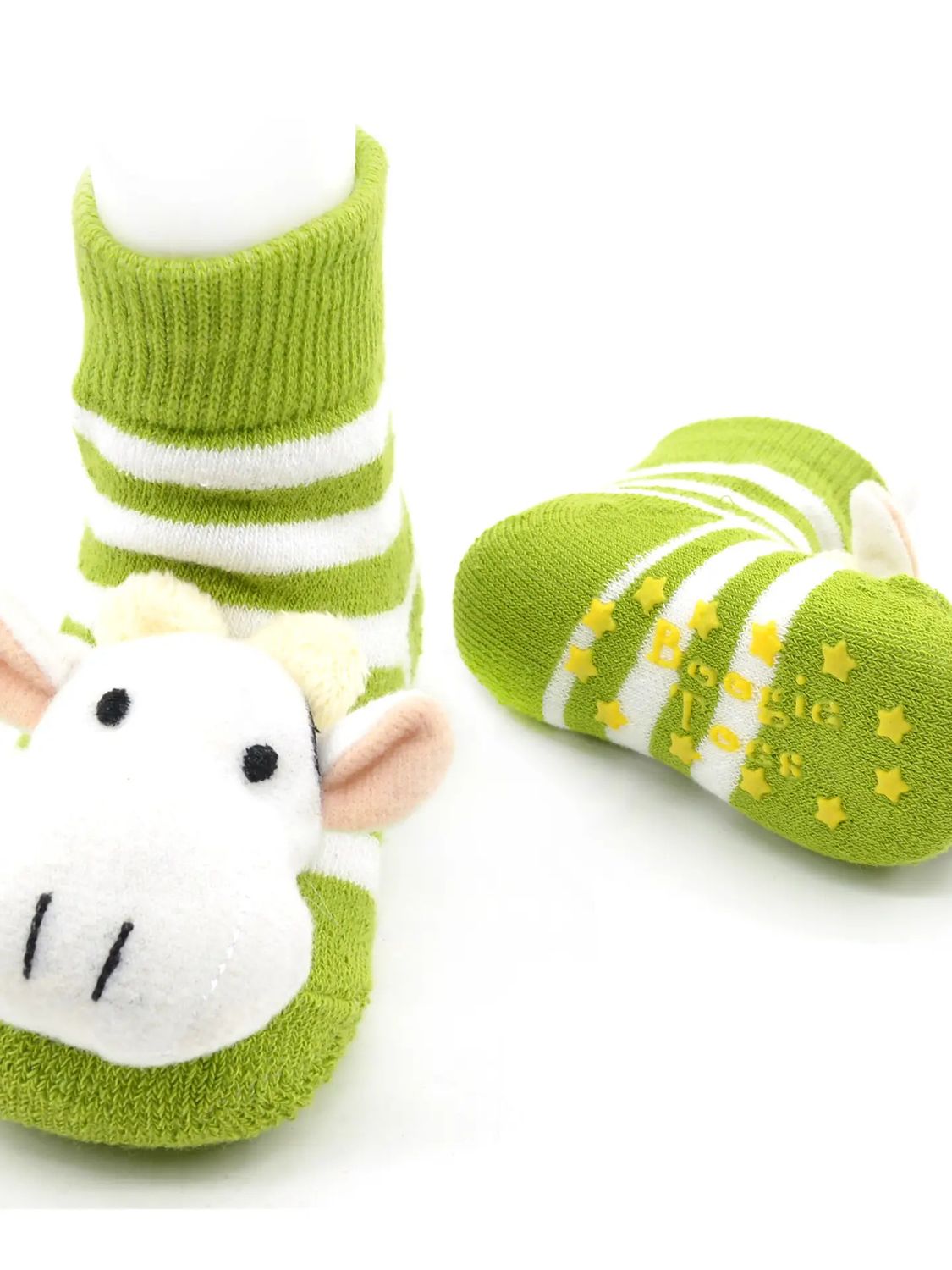 Green Cow Boogie Toes Rattle Socks - , Size: 0-1Y