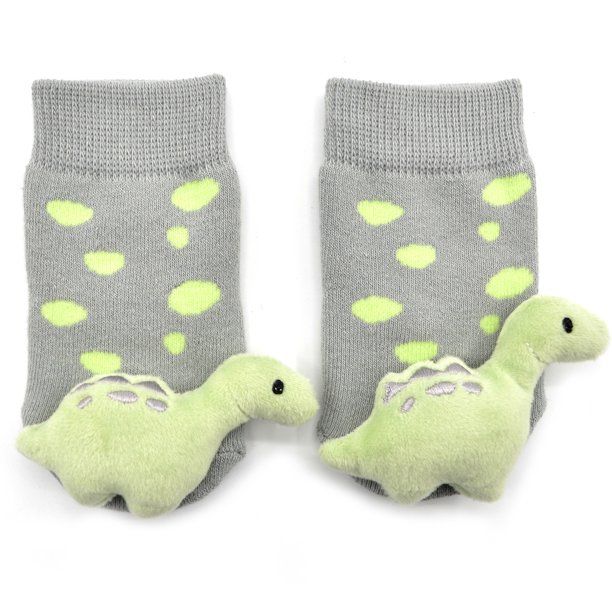 Green Dinosaur Boogie Toes Rattle Socks - , Size: 0-1Y