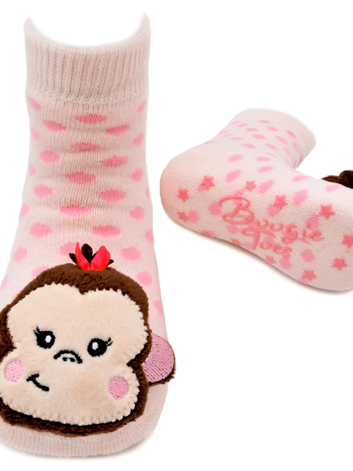 Monkey Girl Boogie Toes Rattle Socks - , Size: 0-1Y