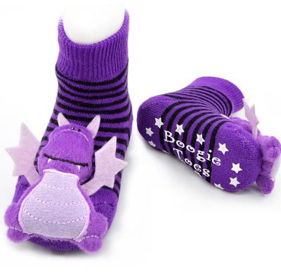 Purple Dragon Halloween Boogie Toes Rattle Socks - 