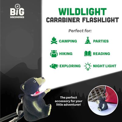 Animal WildLights Carabiner Flashlight - Black Bear