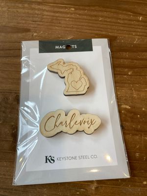 Charlevoix Michigan Wooden Magnet