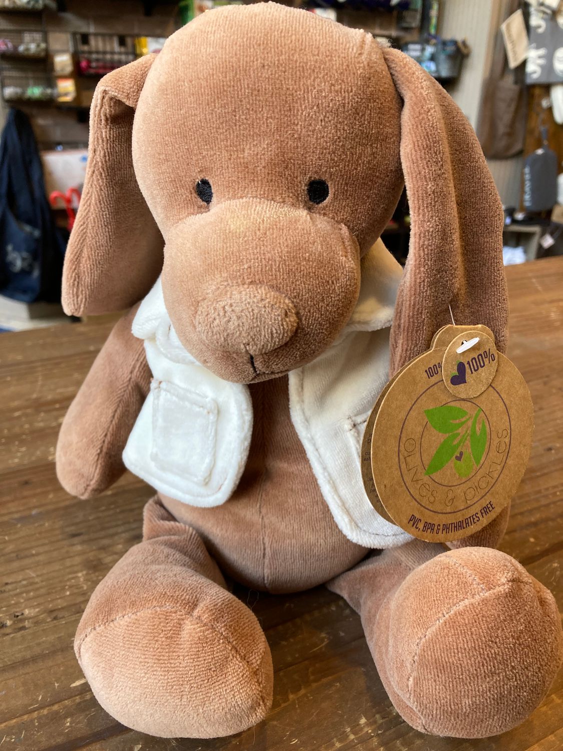 Olives and Pickles Puppy Maxime Organic Plush Stuffed Animal