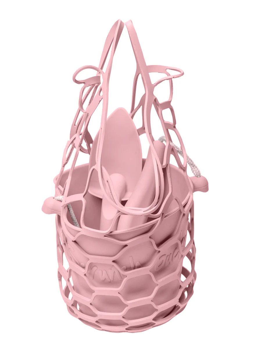 Beach Set - Bucket, Spade, Beach Bucket Bag Combo - Dusty Rose