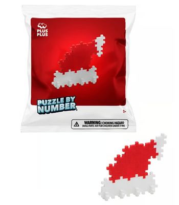 Plus-Plus Puzzle by Number Holiday Foil Bag - Santa Hat