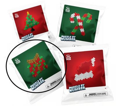 Plus-Plus Puzzle by Number Holiday Foil Bag - Present