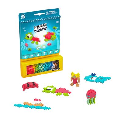 Plus-Plus Puzzle by Numbers - 125pc - Activity Pad - Ocean