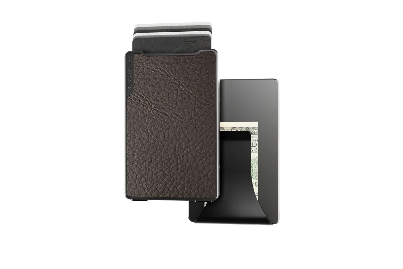 Groove Life Leather - Gun Metal and Brown Leather Wallet