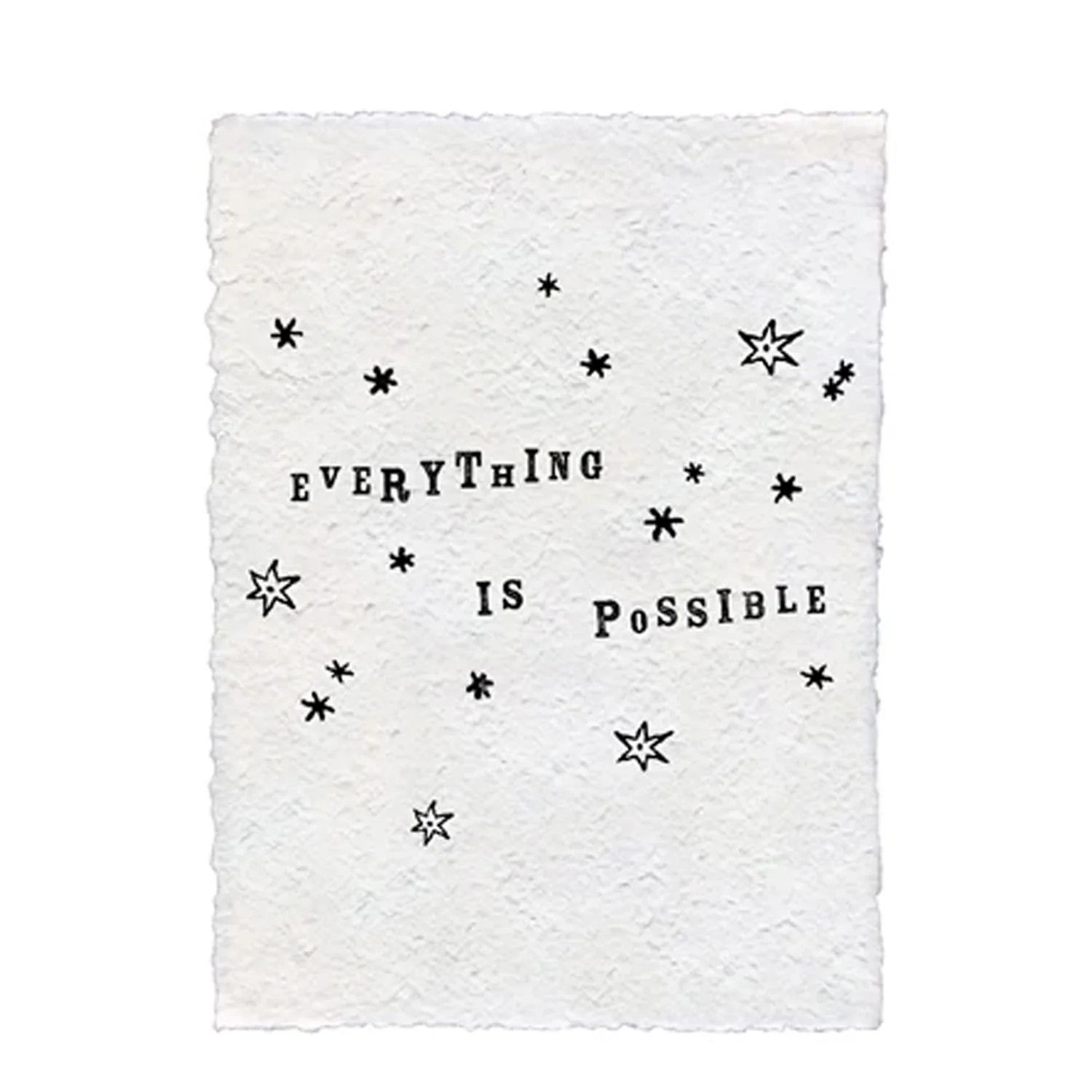 Handmade Paper Print -Everything Is Possible 12x16"