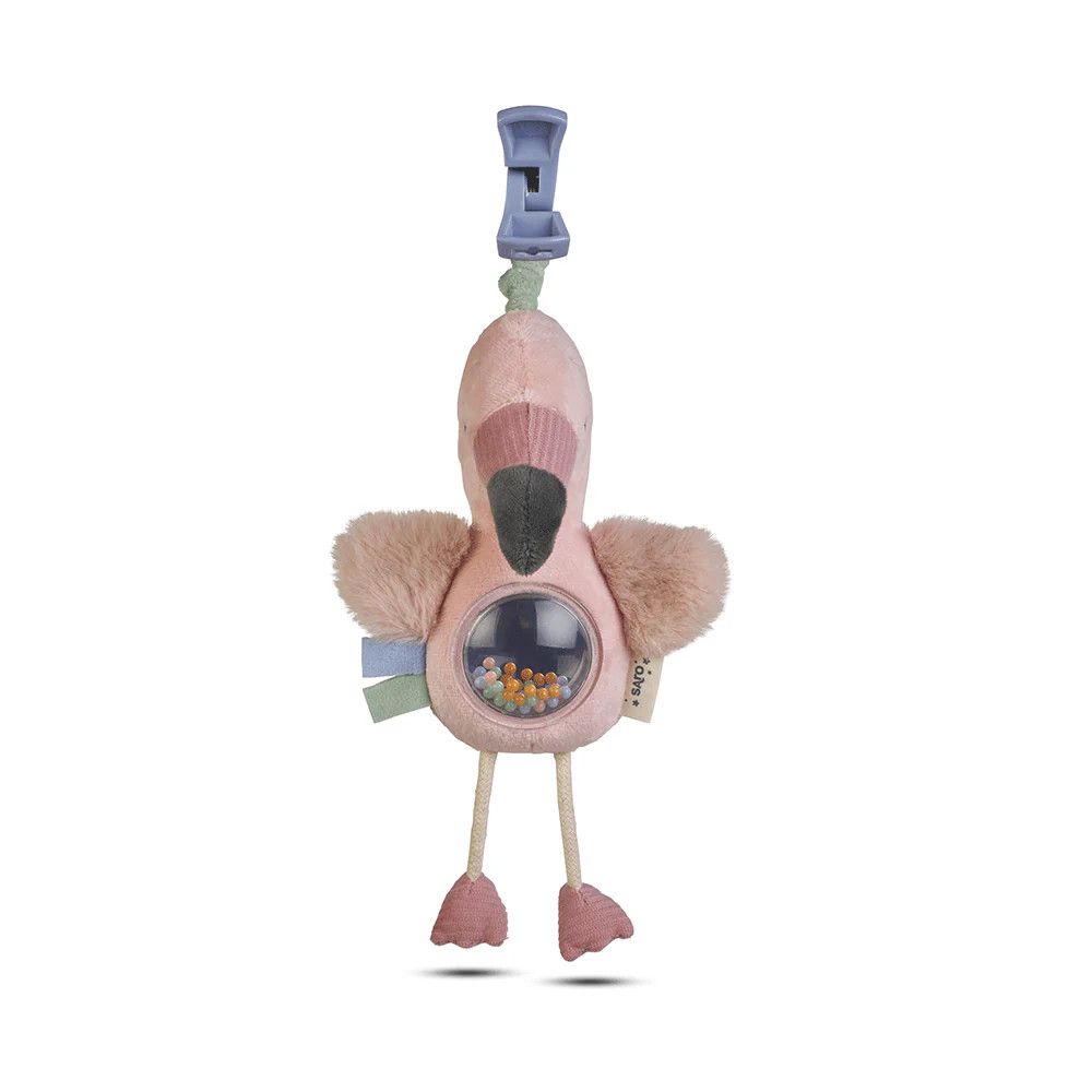 “Jungle Party” Mirror Rattle - Flamingo