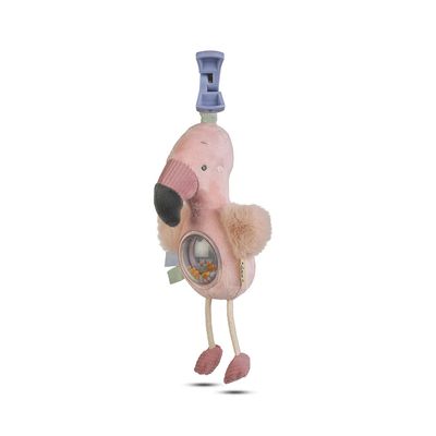 “Jungle Party” Mirror Rattle - Flamingo