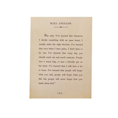 12"x16" Maya Angelou Book Collection Art Poster - Cream