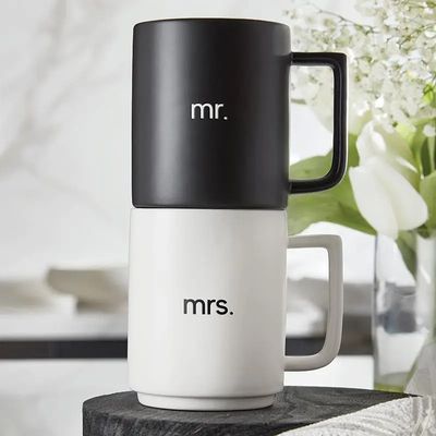 Matte Stackable Mug Set - Mr. &amp; Mrs.