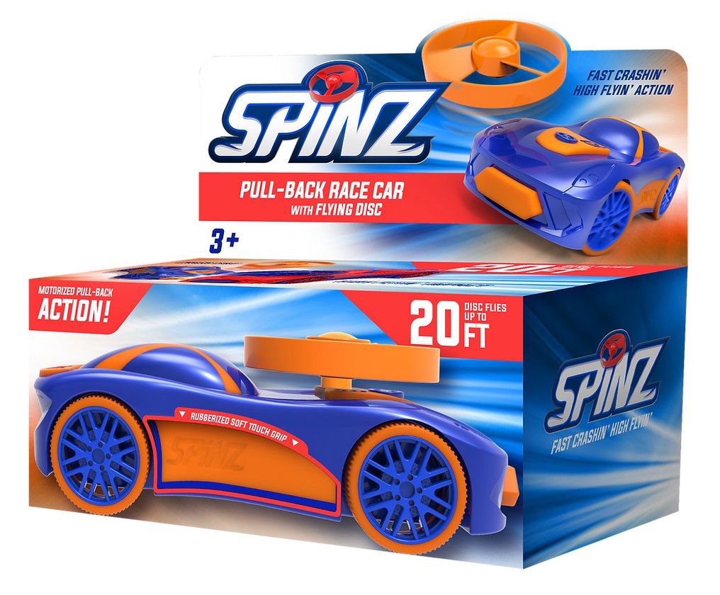 Pull-Back Spinz Racer - Orange and Blue