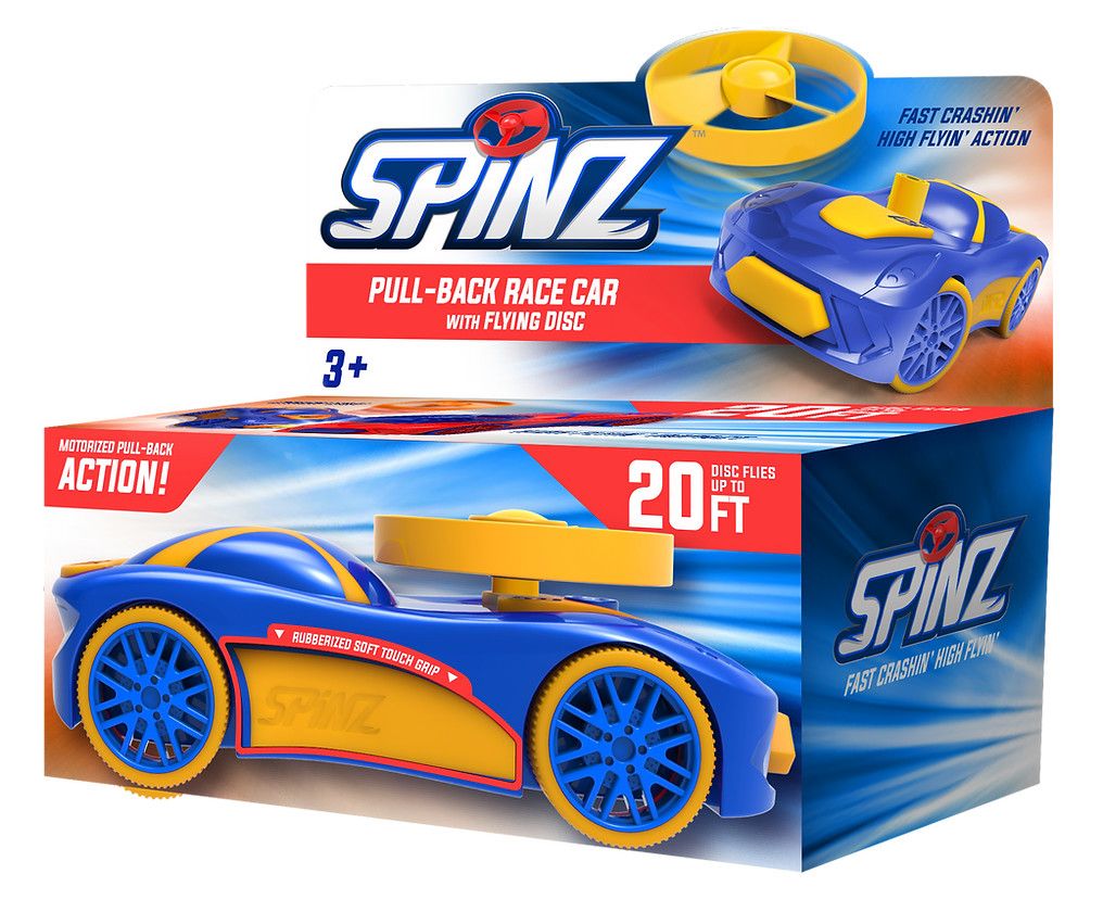 Pull-Back Spinz Racer - Yellow and Blue