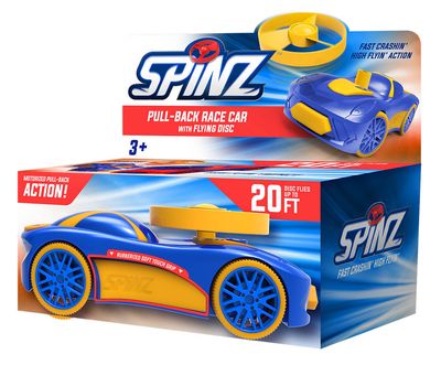 Pull-Back Spinz Racer - Yellow and Blue