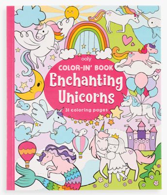 Color-in' Book: Enchanting Unicorns 8"