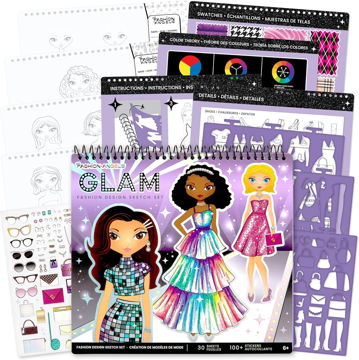 Glam Fashion Design Sketch Set