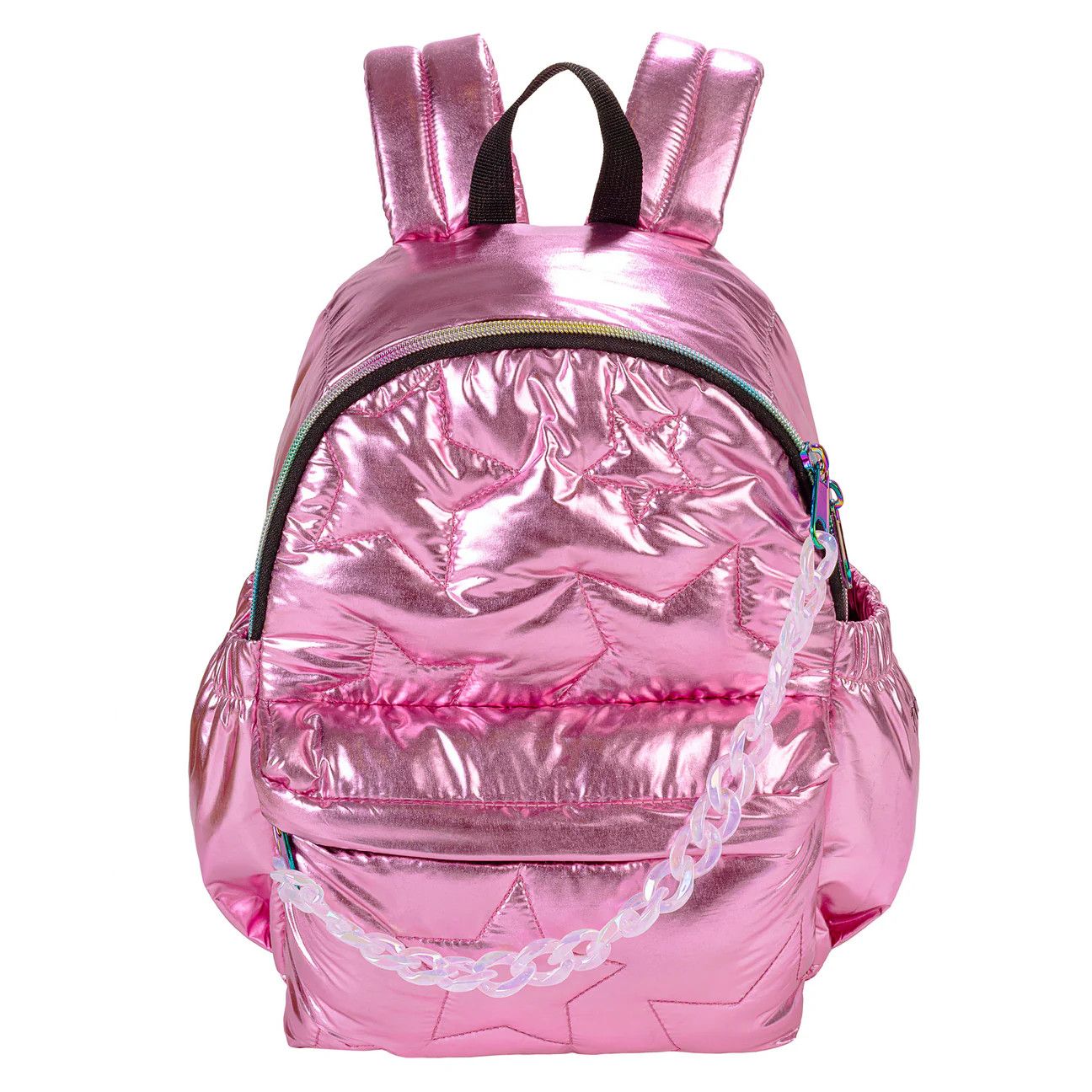 Star Quilted Puffer Midi Backpack - Pink