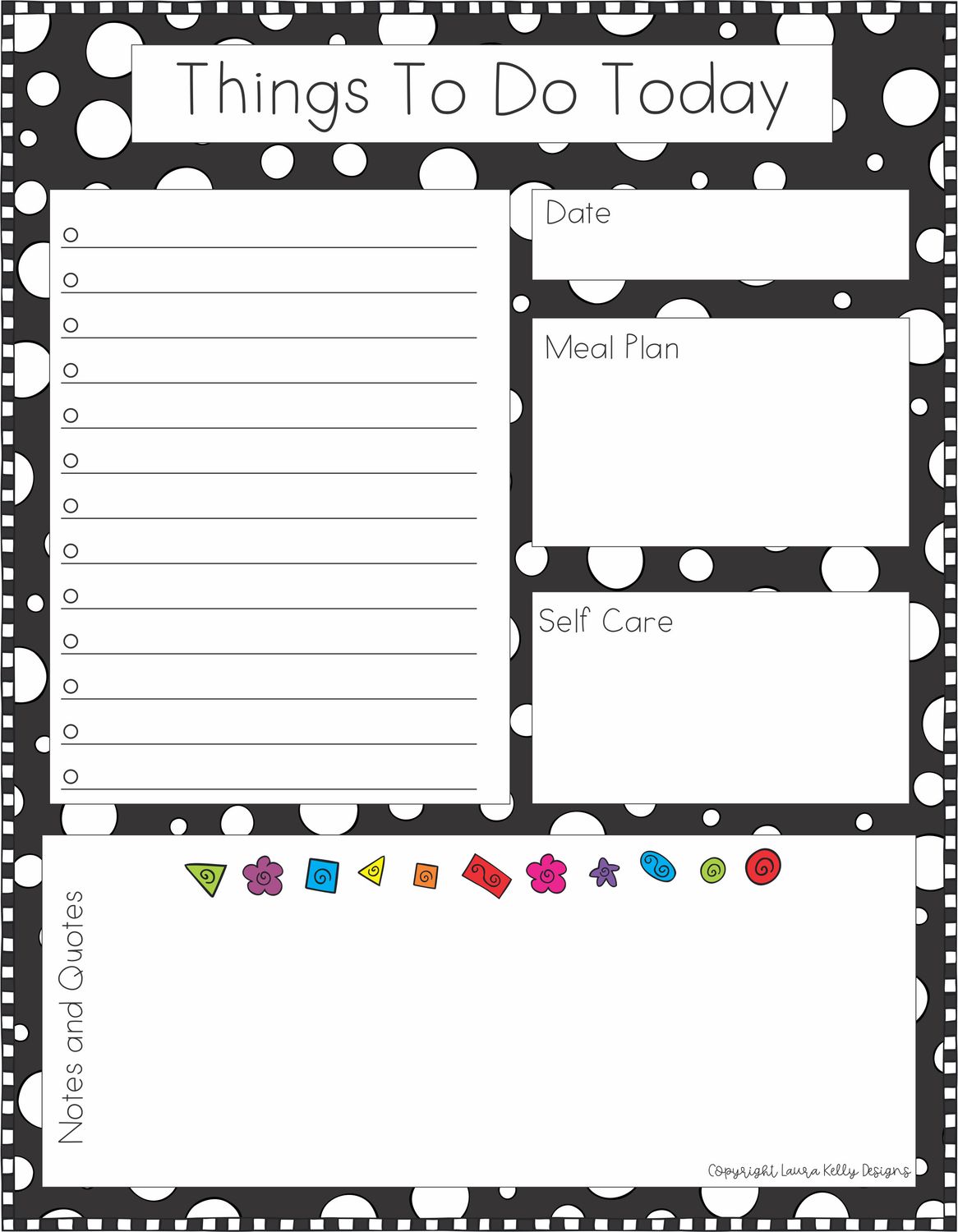 "Things to do today "Memo Pad - 52 sheets