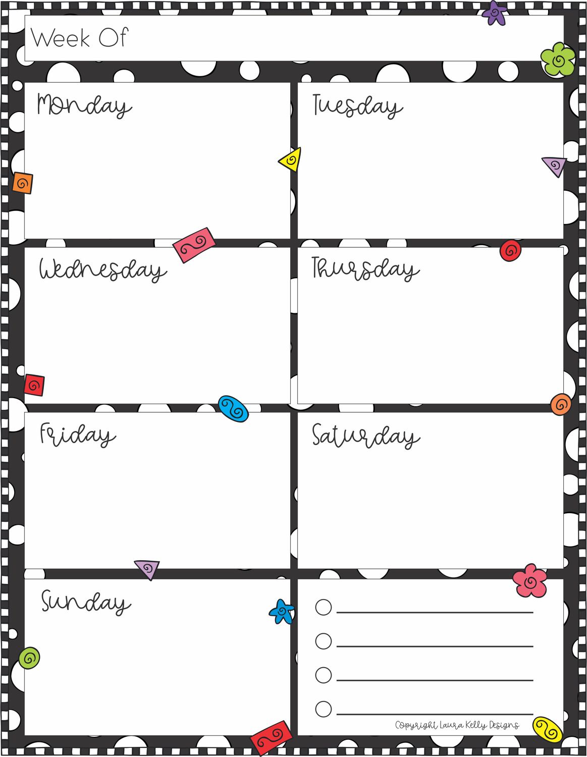 "Week of" Memo pad 52 sheets